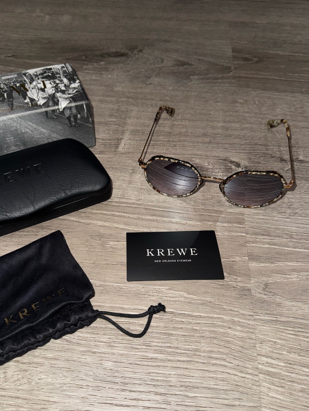 KREWE CALLIOPE MONARCH 24K UNISEX SUNGLASSES W BOX CASE